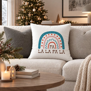 Classic Red Green Boho Christmas Accent Pillow Art