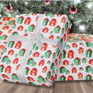 Classic Red Green Holiday Christmas Wrapping Paper