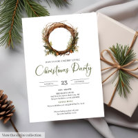 Classic Red Green Minimalist Elegant Xmas Party