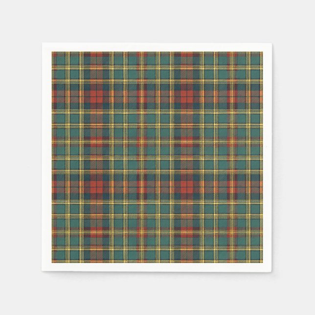Classic Red & Green Scottish Tartan Plaid Pattern Napkin (Front)