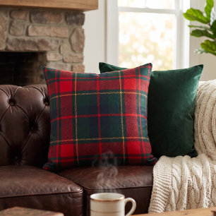 Classic Red Green Tartan Plaid Cushion