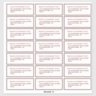 Classic Red Guest Mailing Labels 21 Per Sheet