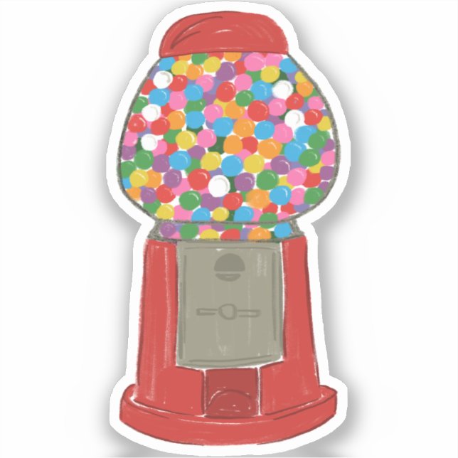 Classic Red Gumball Machine Candy Bubble Gum (Front)