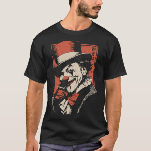 Classic Red Hat Clown Vintage Circus Design T-Shirt