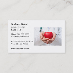 Classic Red Heart Health Coach Business Card