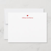 Classic Red Heart Stationery Simple Minimalist