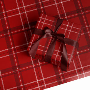 Classic red holiday plaid wrapping paper