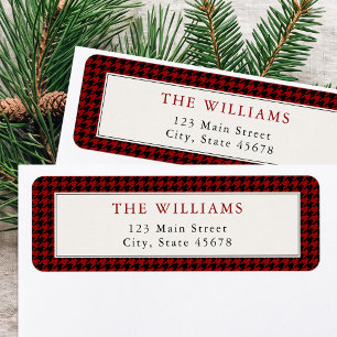 Classic Red Houndstooth Return Address