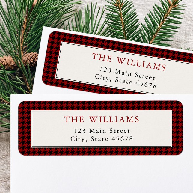 Classic Red Houndstooth Return Address (Creator Uploaded)