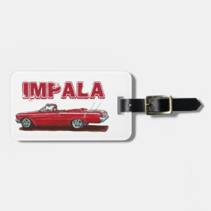 Classic Red Impala Convertible Luggage Tag