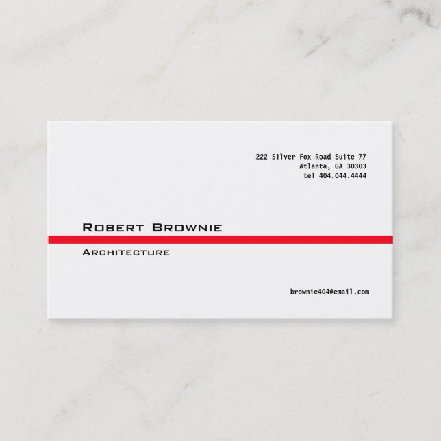 Classic Red Line Business Card (Front)