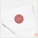 Classic Red Modern Christmas Classic Round Sticker<br><div class="desc">Classic Christmas stickers featuring a simple design with the editable greeting "Merry Christmas".</div>