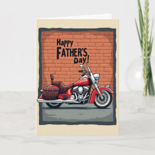 Classic Red Motorbike Fathers Day Card