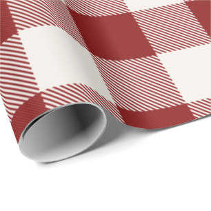 classic red on white or ANY colour gingham plaid Wrapping Paper