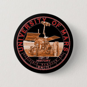 Classic Red Orange White Logo Mars University 6 Cm Round Badge