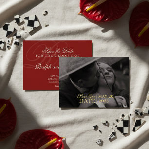 Classic Red Photo Wedding Save the Date