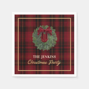 Classic Red Plaid Christmas Napkins