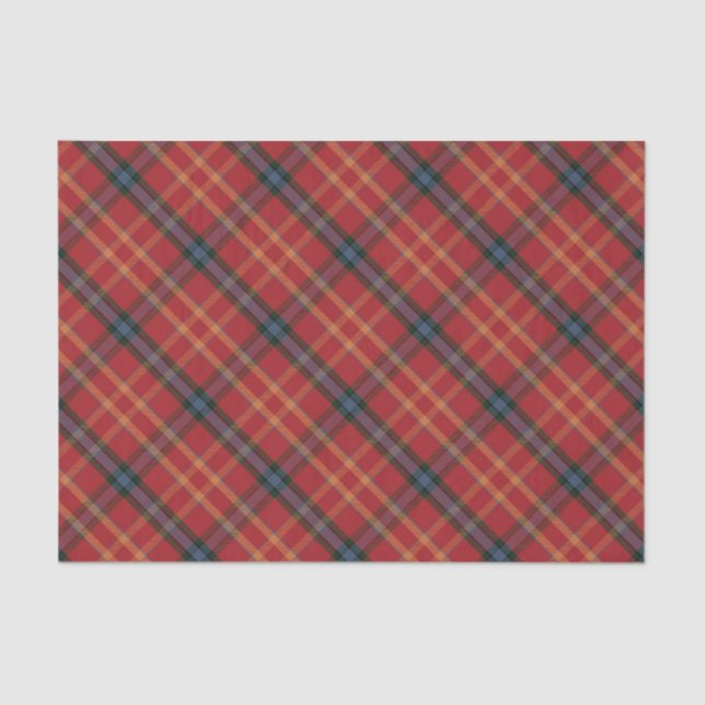 Classic Red Plaid Christmas Tissue Paper (Front)