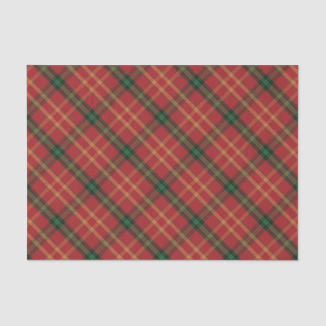 Classic Red Plaid Christmas Tissue Paper (Front)