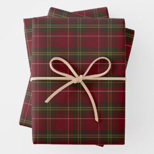 Classic Red Plaid Christmas Wrapping Paper Sheet