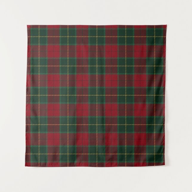 Classic Red Plaid Design Backdrop Tapestry (Front)