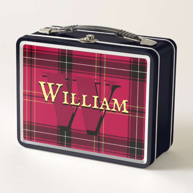 Classic Red Plaid  Metal Lunch Box (Front)