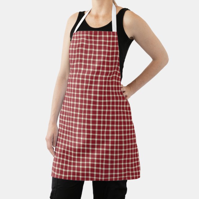 Classic Red Plaid Pattern Apron (Insitu)