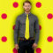 Classic Red Polka Dot Pattern on Yellow Tie