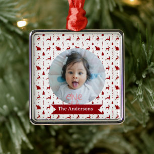 Classic Red Reindeer Christmas Tree Ornamen Metal Tree Decoration