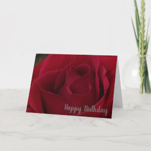 Classic Red Rose Happy Birthday Greeting Card