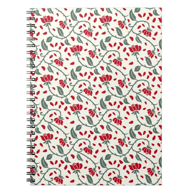 Classic Red Rose Vine Notebook (Front)