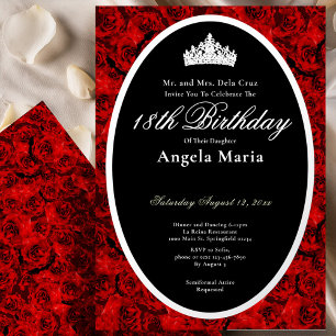 Classic Red Roses 18th Birthday Debut Silver