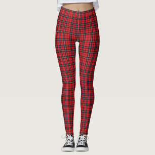 Classic Red Scottish Tartan Plaid Women’s Leggings