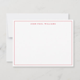 Classic Red Simple Modern Professional Thin Border Card