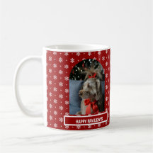 Classic Red Snowflakes Arched Photo Pet Christmas