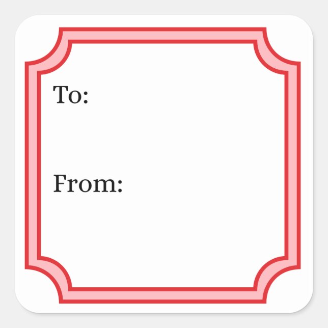 Classic Red Square Sticker (Front)