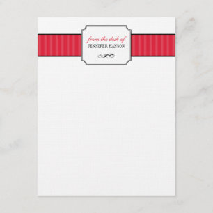 Classic red stripes from the desk of stationery invitation