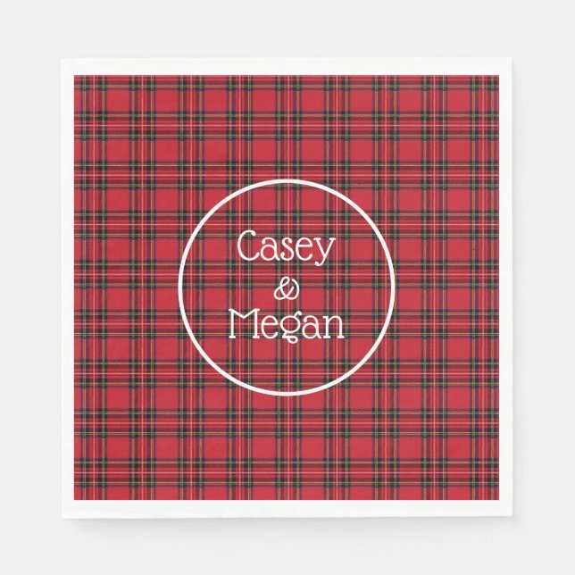 Classic Red Tartan Plaid Paper Napkin (Front)