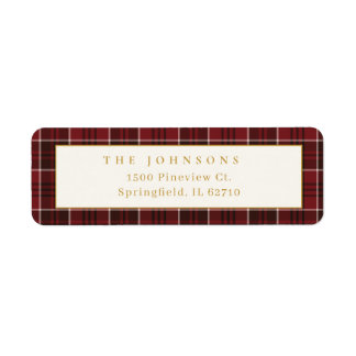 Classic Red Tartan Plaid Return Address Labels
