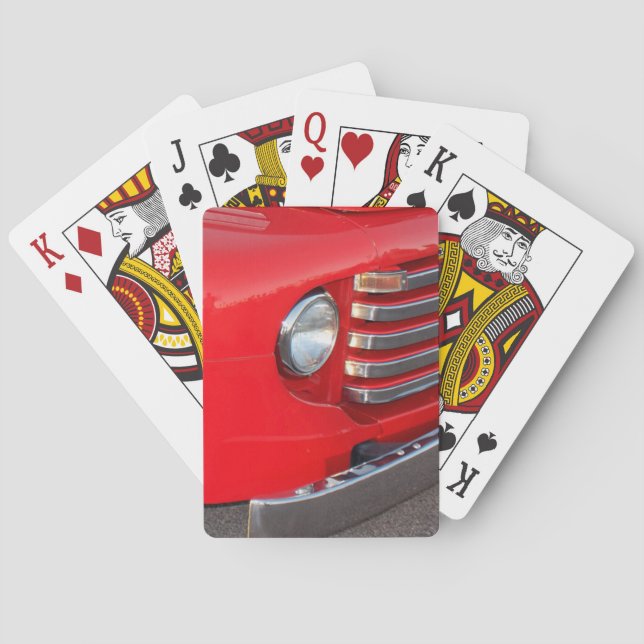 Classic Red Truck Headlight  Playing Cards (Back)