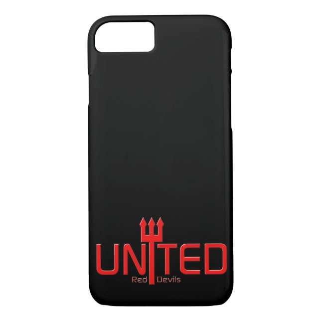 Classic Red Typography United Red Devils on black Case-Mate iPhone Case (Back)
