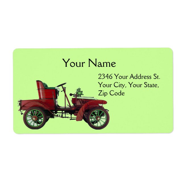 CLASSIC /RED VINTAGE CAR Automotive Green (Front)