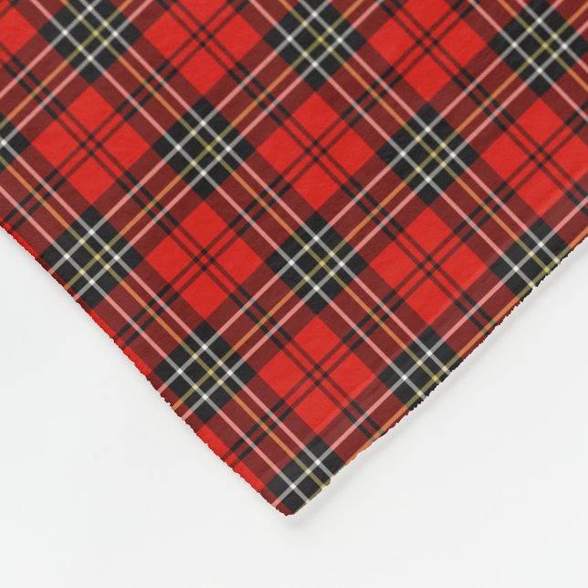Classic Red Vintage Plaid Pattern Fleece Blanket (Corner)