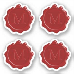 Classic Red Wax Seal Modern Monogram
