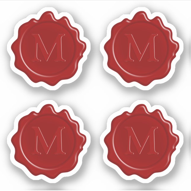 Classic Red Wax Seal Modern Monogram (Front)