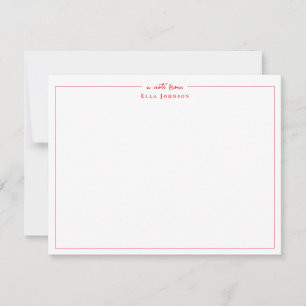 Classic Red & White a note from Thank You Card