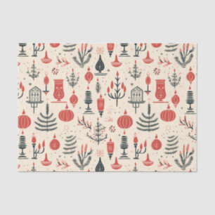 Classic Red, White, and Black – Vintage Christmas Tissue Paper