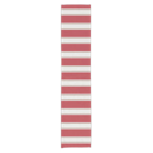 Classic Red, White and Mocha Mouse Stripes Short Table Runner