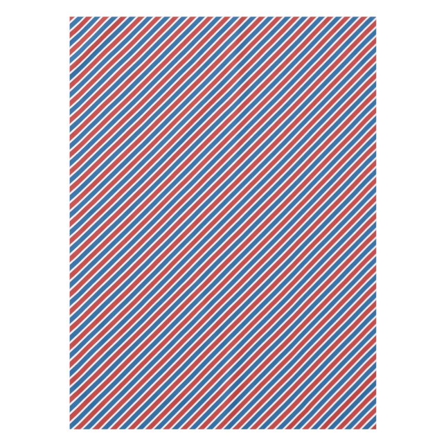 Classic Red White Blue Stripes 4th July Tablecloth (Front)