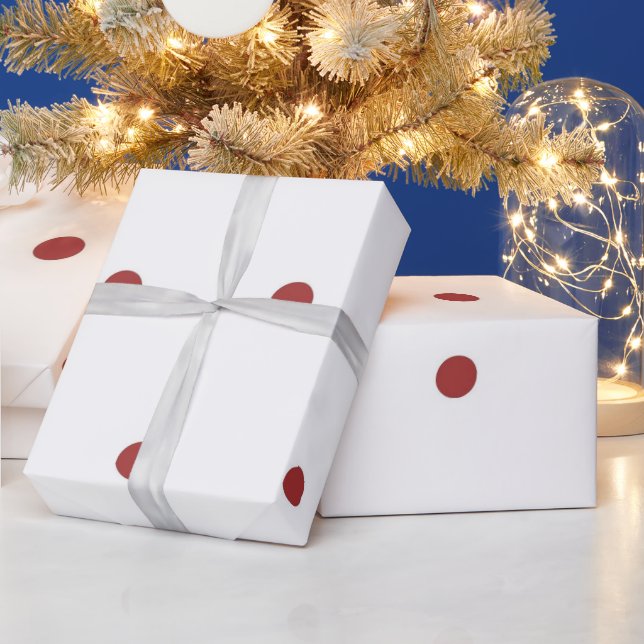 Classic Red & White Polka Dots Pattern Wrapping Paper (Holidays)